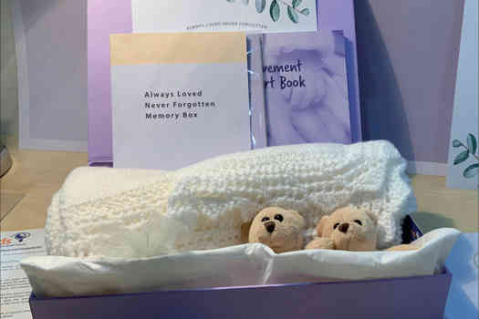  The Sands memory box contains comforting objects for bereaved parents to remember their baby